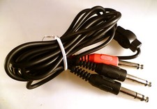 6.35mm Jack Plug Splitter Lead 1 Stereo to 2 Mono 2 Metre OM0636