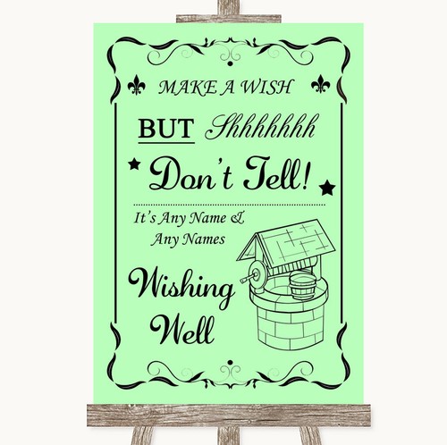 Green wishing well message - green,