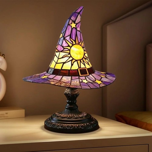 Stained glass witch - glass,