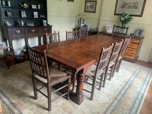 Set vintage oak dining - set,