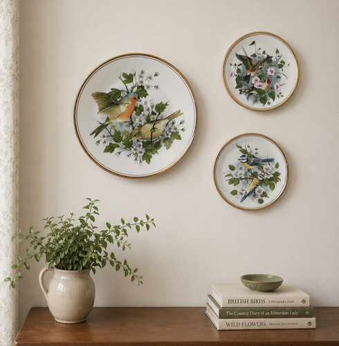 Collector plates set - , birds