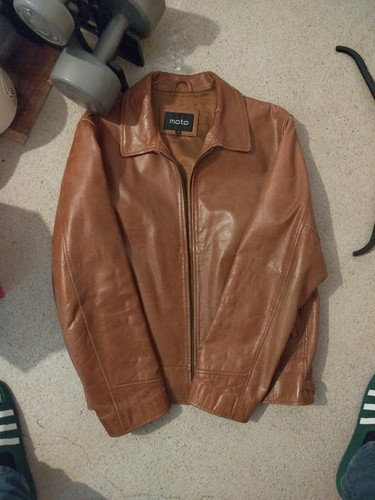 Mens leather barney jacket - leather,