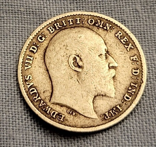 Solid silver old three pence - silver,
