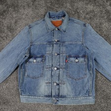 Levi's Selvedge Denim Jacket Trucker Size Medium Blue Mens Premium Quality Big E