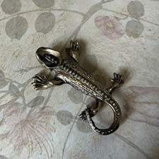 Vintage Gold Toned Metal Lizard Gecko Pin Stud Fastener 5 cm