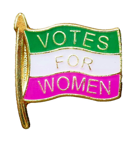 Suffragette flag lapel pin - suffragette,