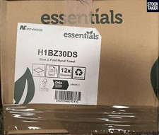 (12 Sleeves) Northwood Z-fold BLUE 1-Ply Paper Hand Towels 100% Recycled VAT Inc