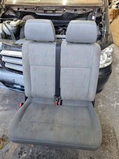2005 VW TRANSPORT MK5 T5 FRONT LEFT SIDE HALF LEATHER DOUBLE SEAT BENCH SEAT