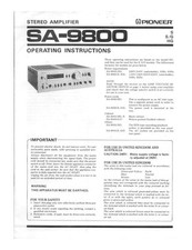 Pioneer SA-9800 Amplifier