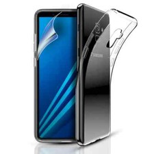 FOR SAMSUNG GALAXY A6 CLEAR  SILICONE GEL PHONE CASE COVER & SCREEN PROTECTOR