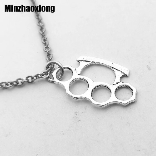 Brass knuckles pendant - brass,