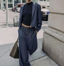 Zara Blue Denim Look hooded