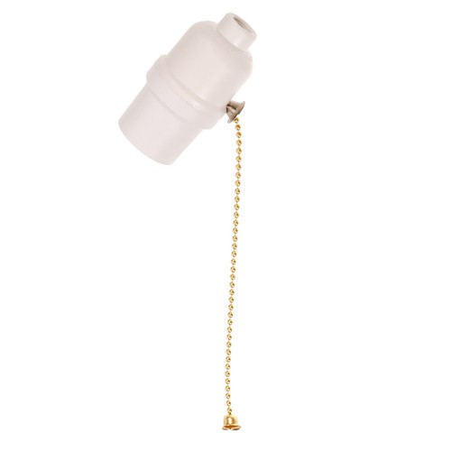 Light bulb socket with - light, pull