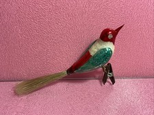 Antique Beautiful Mercury Glass Clip On Bird Christmas Tree Decoration