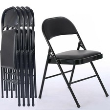 4Pcs Black Folding Chairs