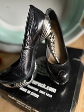 Women’s New Rock High Heeled Leather And Metal Goth Shoes Size 6/39