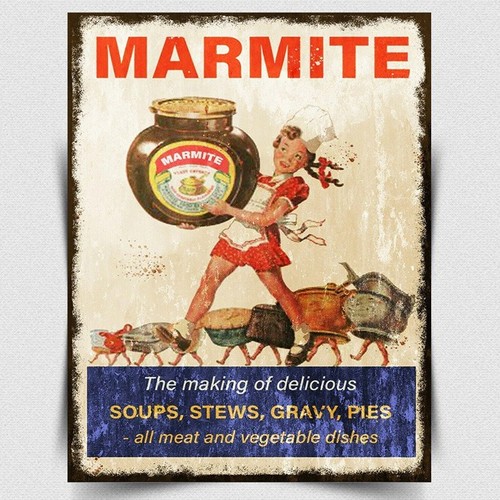 Metal sign plaque marmite - metal,
