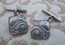 Art Nouveau Max GRADL Murrle Bennett & Co Cufflinks c.1902 950 Silver Turquoise