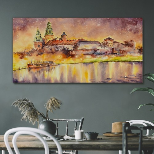 Painting abstract river boat - abstract,