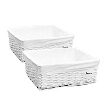 Arpan White Wicker Storage