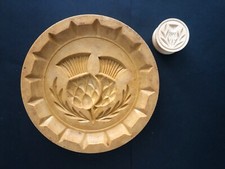 Resin shortbread Scottish mould from the ‘70s + mini wooden mould/biscuit stamp