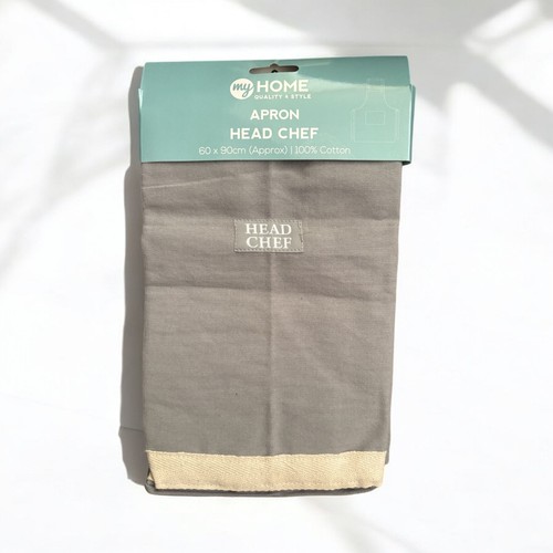 Grey head chef apron - grey, 100%