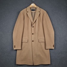 JOOP! Coat Mens L Large 40 Beige Brown Camel Wool Cashmere Long Overcoat