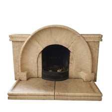 Original Art Deco Fireplace Surround Glazed cream / beige good condition for age