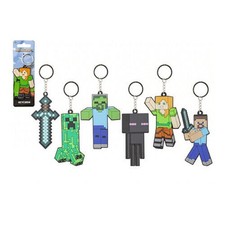 Minecraft 2d Rubber Keyrings