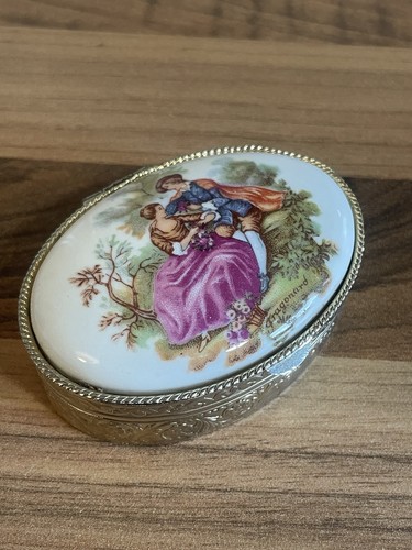 Vintage metal trinket pill - trinket,
