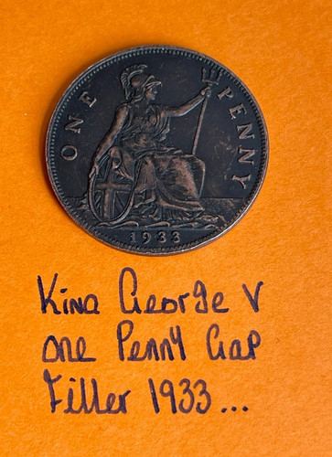 King george one penny - v,