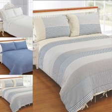 Exclusive Vintage French Linen 100% Cotton Stone Wash Duvet Cover Bedding Set