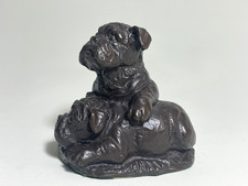 Menton Manor Bronzed Boxer Dog Puppies Figurine Group