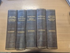 1930s 5 Charles Dickens Novels Leather Bound