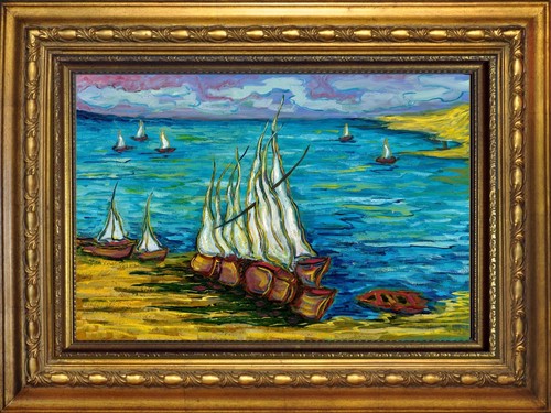 Sailboats brittany signed - sailboats,