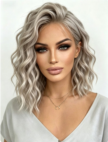Short water wave silver - water,