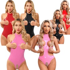Women's Shiny Leather Bodysuit