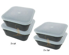 4 Fishing Maggot Bait Box Tub 2 x 2 Pint 2 x 1 Pint Bait Boxes Shatterproof ABS