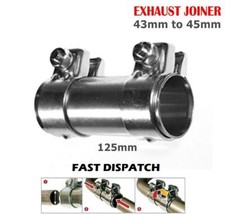 Car Exhaust Pipe Connector Joiner Strong Clamp 43mm To 45mm 125mm Sleeve Repair