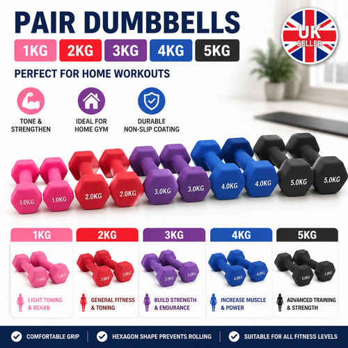 Neoprene dumbbells pair iron - neoprene,