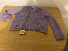 Isabella D Ladies Light Purple Mauve Cropped Knit/Crochet Cropped Top Size S/M