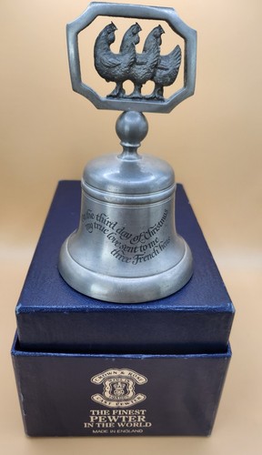 Crown rose pewter bell three - &,