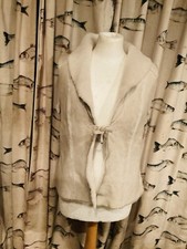 THE WHITE COMPANY 100% Sheepskin suede reversible gilet jacket waistcoat medium