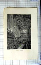 Original Old Antique Print