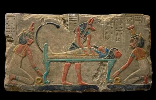Egyptian anubis relief - anubis, plaque