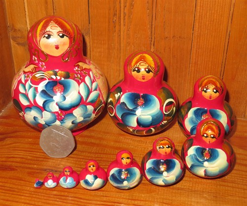 Small raspberry red matryoshka - raspberry,
