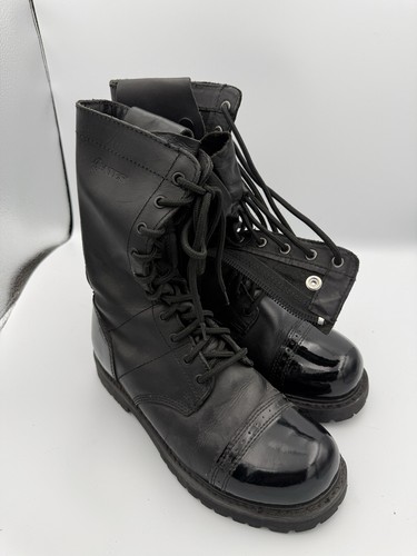 Bates black leather military - black,