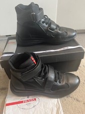 PRADA AMERICAS CUP HIGH-TOP TRAINERS SHOES 4T3326 BLACK UK 7, 7.5, 8, 8.5