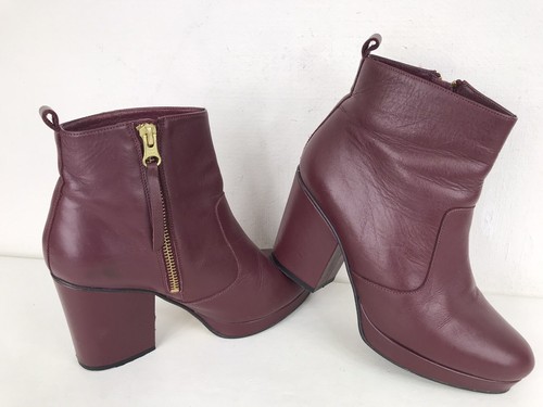 Topshop wine red leather - red,