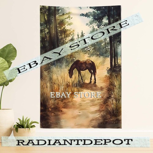 Forest horse tapestry rustic - tapestry,